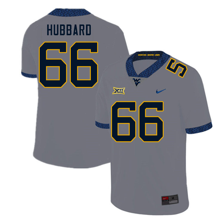 NCAA Men's Ja'Quay Hubbard West Virginia Mountaineers Gray #66 Nike Stitched Football College Authentic Jersey FB23C71XX